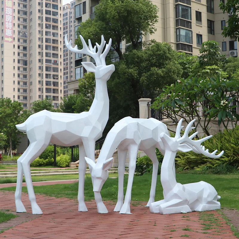 Deer Animal Garden Statues Tall Big Terrace Trendy Creative Landscaping Molds Sculptures Artificial Jardim Garden Decorations
