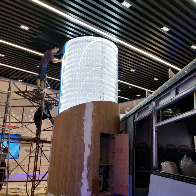 LED SignagePersonalized Custom Light Box Signs Cylindrical Pillar Led Round Column Advertising Light Box