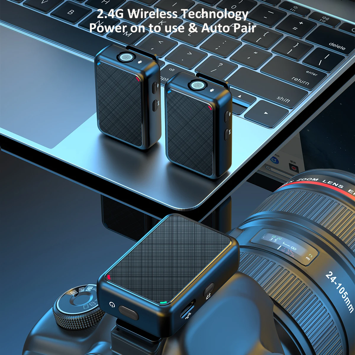 Vandlion V8ไมโครโฟนไร้สาย Lavalier Lapel Live ไมโครโฟนระบบ Mic สำหรับสมาร์ทโฟนตาราง DSLR กล้องการตรวจสอบแบบเรียลไทม์