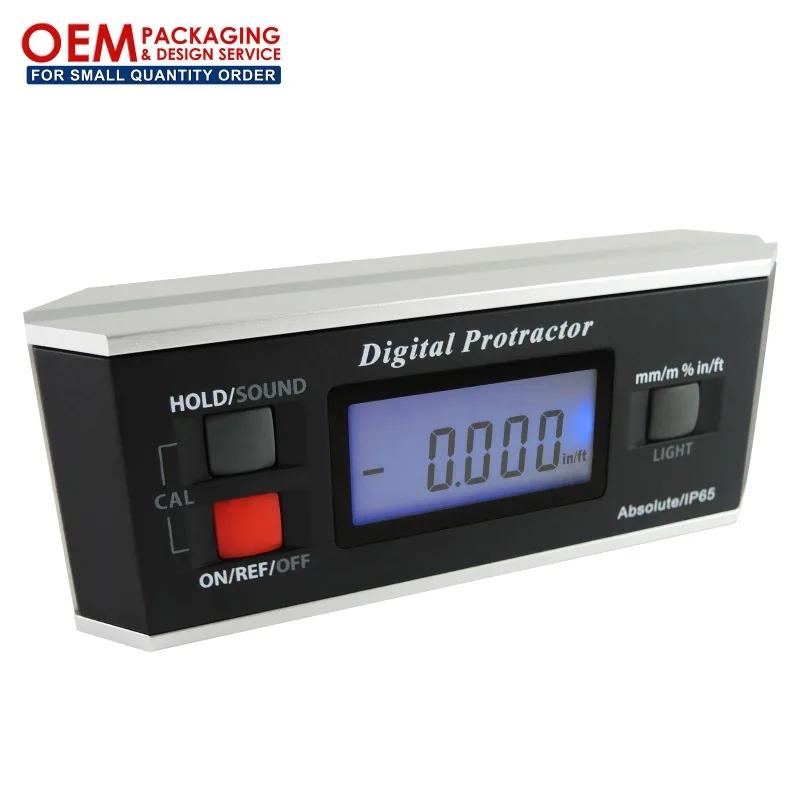 

Digital 0-360 Degree Angle Finder Inclinometer Horizontal Protractor W/Magnetic V-Slot & Backlight (OEM Packaging Available)