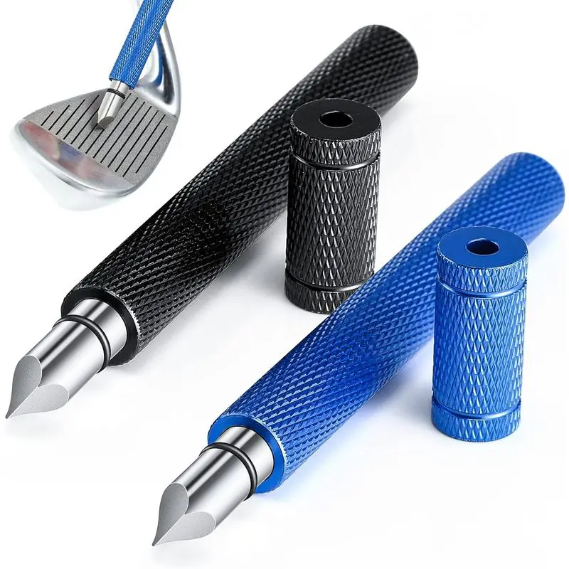 2 Pcs Golf Club Groove Sharpener 4.33 Inch Groove Sharpener Regrooving Tool Cleaner for Wedges Irons Golf Balls