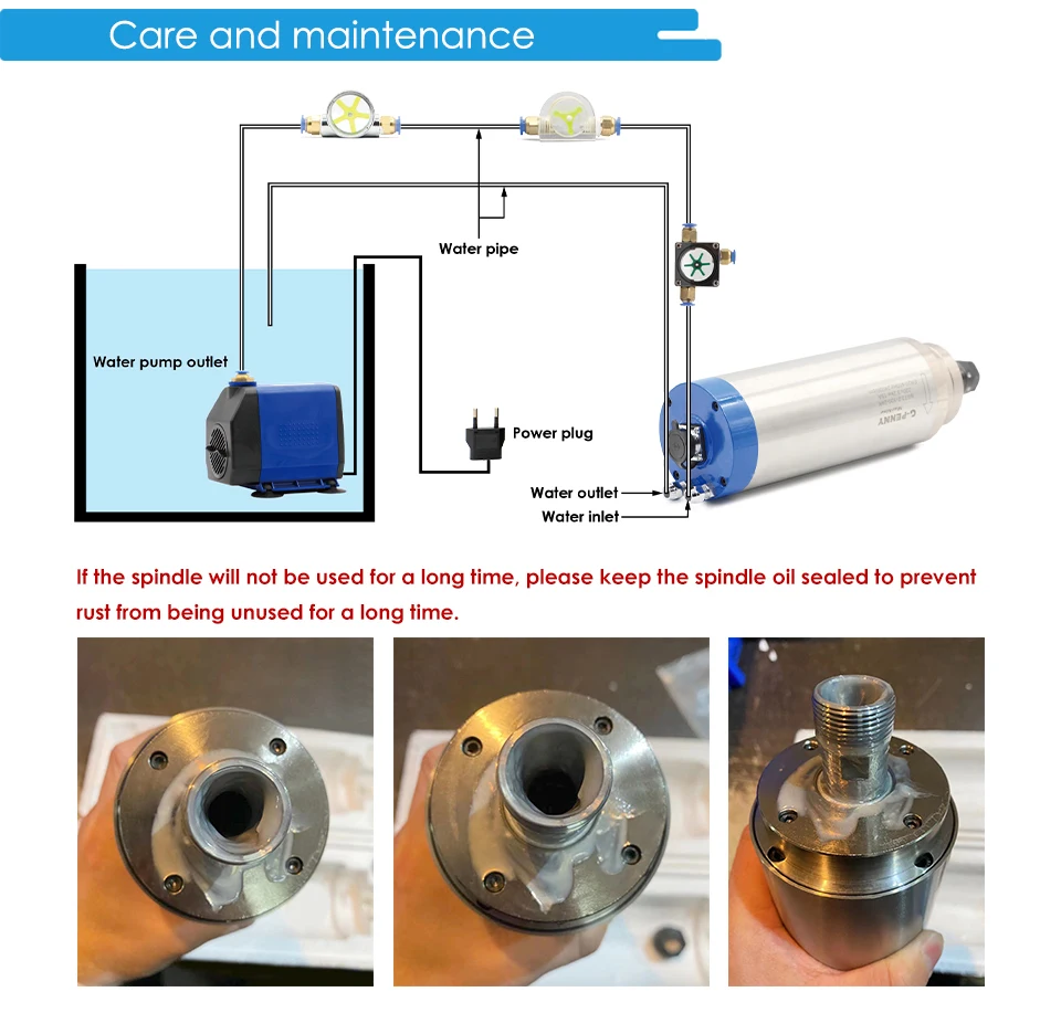 G-Penny 220V 2,2kW ER20 80mm Wassergekühlter Spindelmotor-Kit mit Keramikkugellager und 2,2kW H100 Wechselrichter für CNC-Fräsmaschine – Detail 13