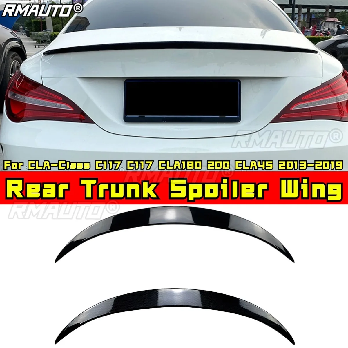 

For Mercedes Benz CLA-Class C117 CLA180 200 CLA45 2013-2019 Modification Part Rear Trunk Wing Rear Trunk Spoiler Car Accessories