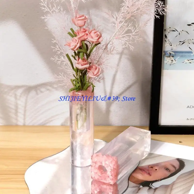 E21F Flower Vase Resin Casting Mold Pen Holder Epoxy Cup Mould DIY Craft