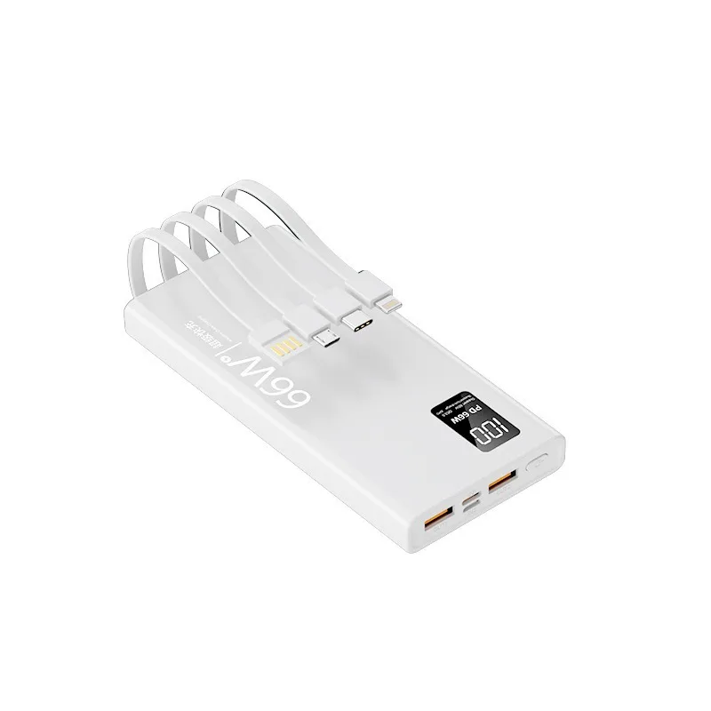 66W 초고속 충전 20000mAh 내장 케이블 컴팩트하고 휴대 가능한 대용량 파워뱅크