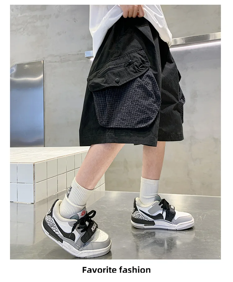 Kurze, stylische Sommer-Cargo-Shorts aus Baumwolle für Kinder und Jungen im Teenageralter, mit großer Seitentasche, neue lässige kurze Cargo-Hosen, 5-14 Jahre – Detail 3