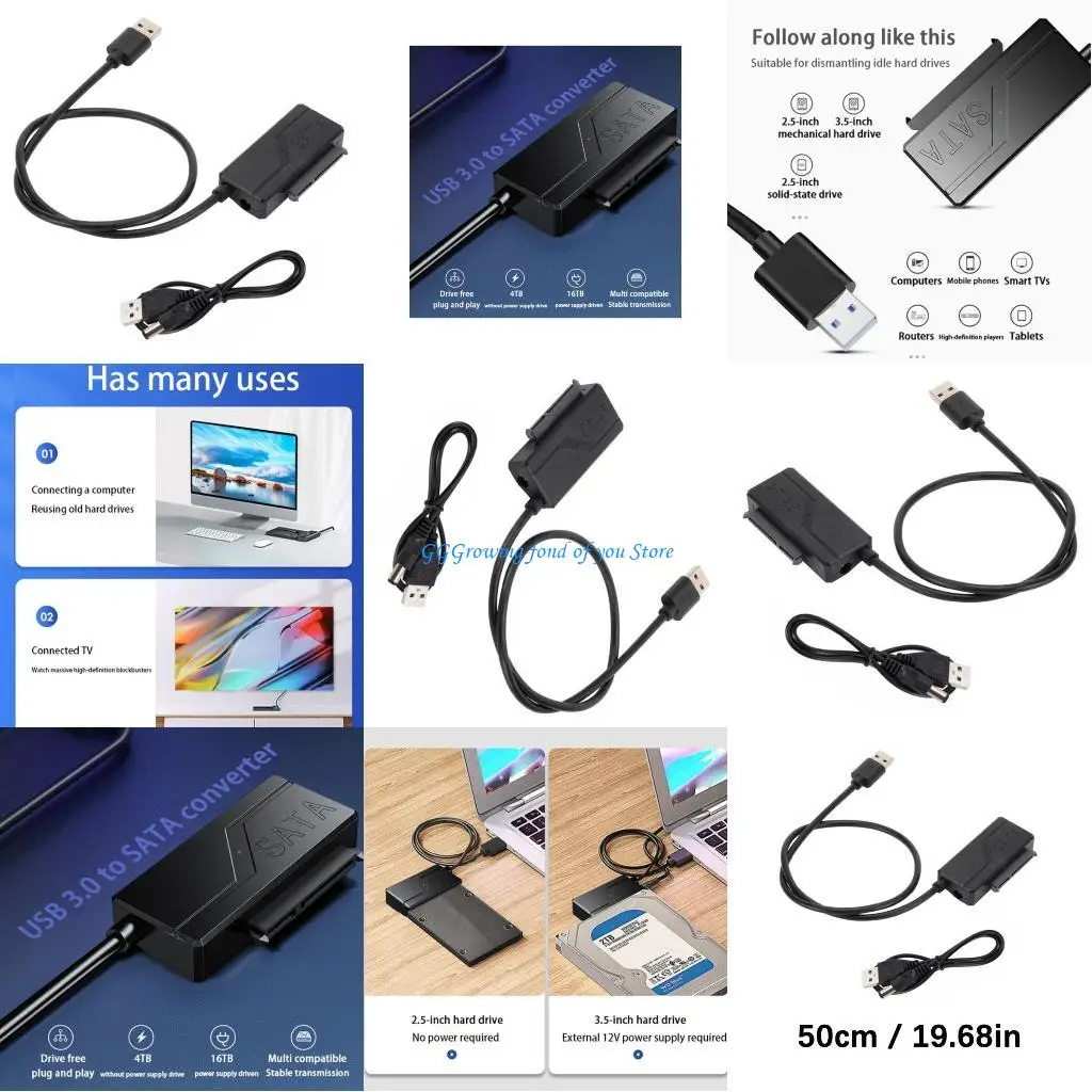

H9EB Multiple System Compatible USB3.0 to SATAIII Converters for Desktop Laptop Hard Disk Data Transfer