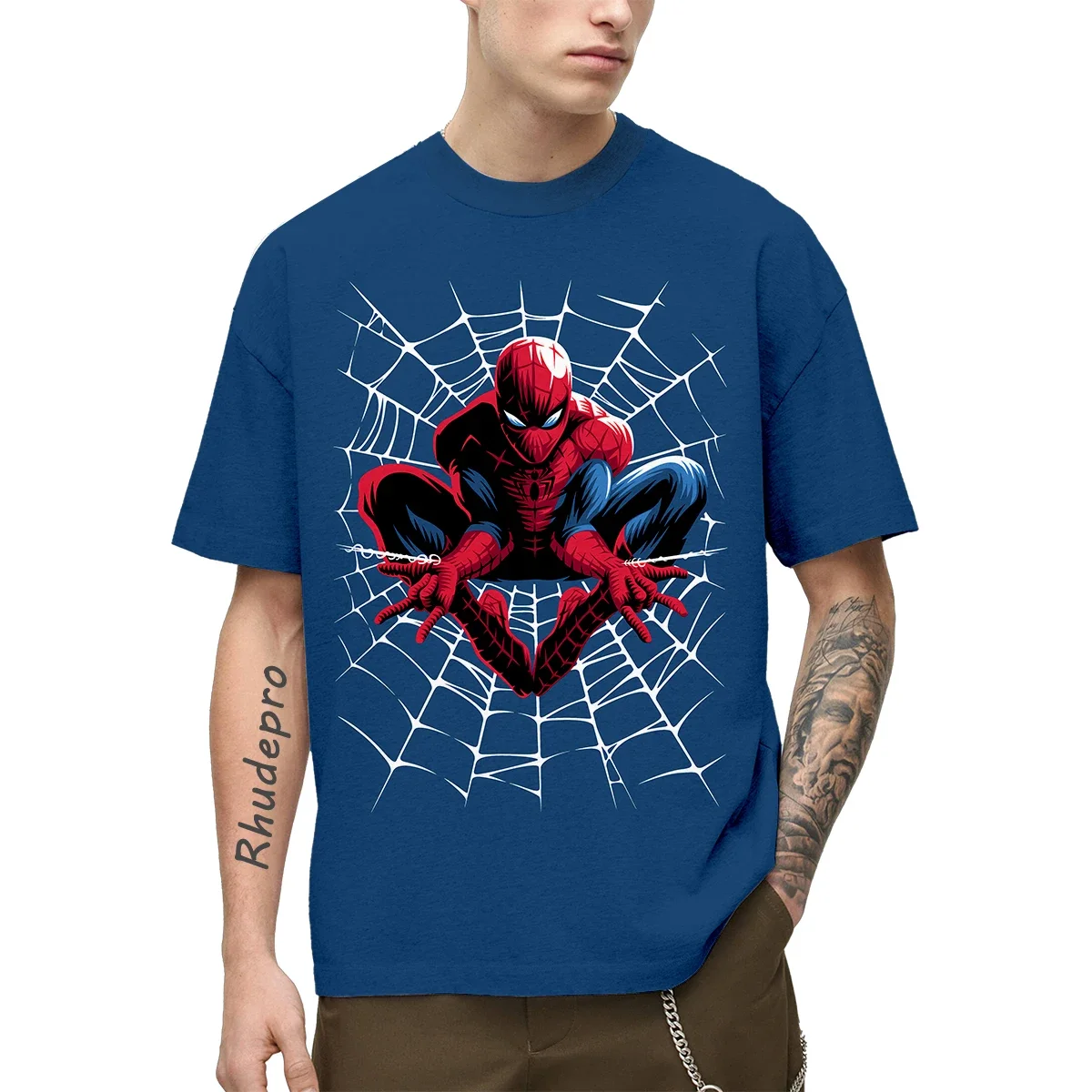 

Miniso Spiderman and Iron Man 3D Printed Superhero T-Shirt for Boys, Casual and Sporty, Short Sleeve Summer Clothing for Kids Ag