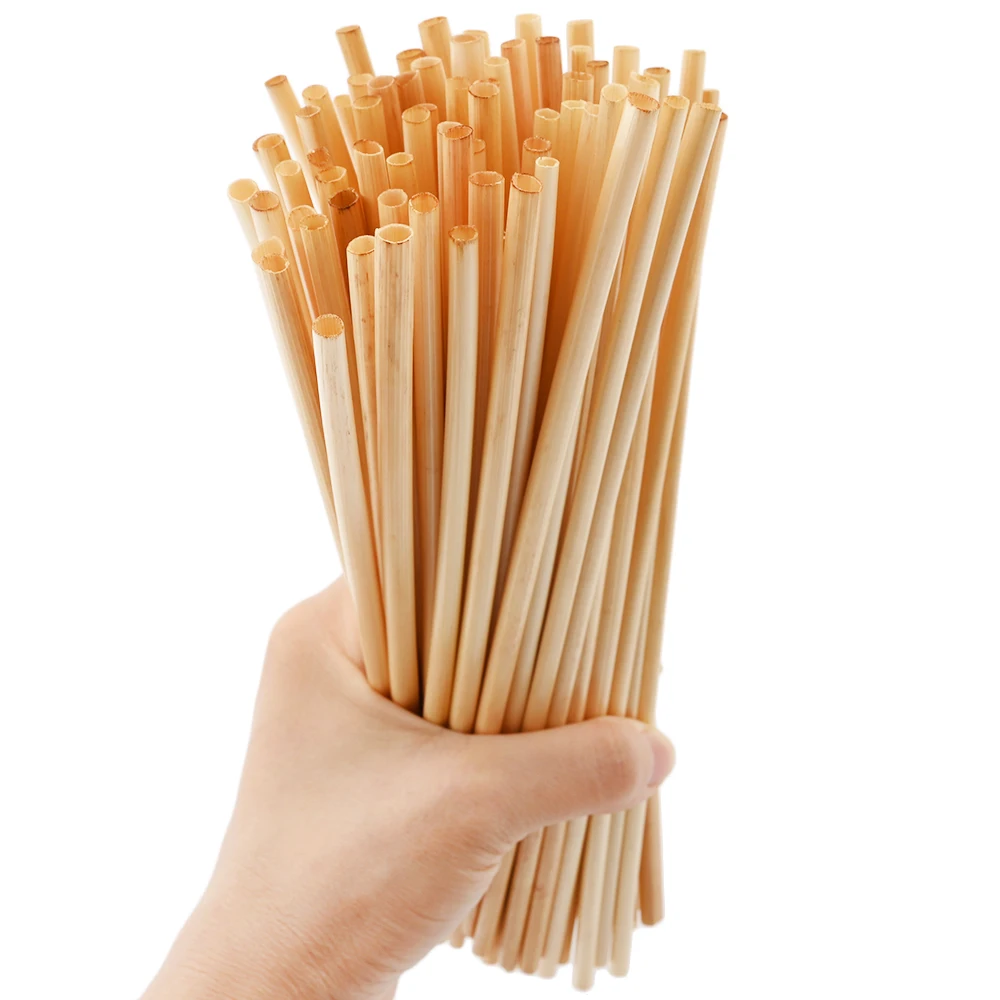 100/200pcs Disposable Straws Natural Wheat Straw 100% Biodegradable Straw Environmentally Friendly Straw Set For Bar Accessories