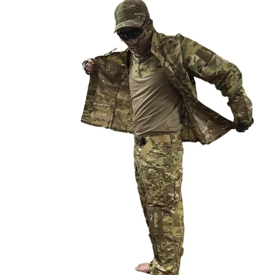 3Pcs Outdoor Sports Tactics Hunting Clothes Training Set RU CP Camo EMR VKPO Suit Tactical Coat Top Cargo Pants Man Combat Shirt