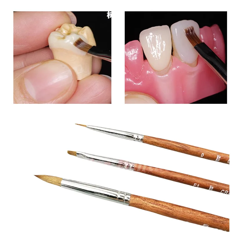 Dental Laboratory Sable Porcelain Pen OP Glaze Paste Pen Glazing Pens Denture Aesthetic Restorative Brushes Sable Technical Pen