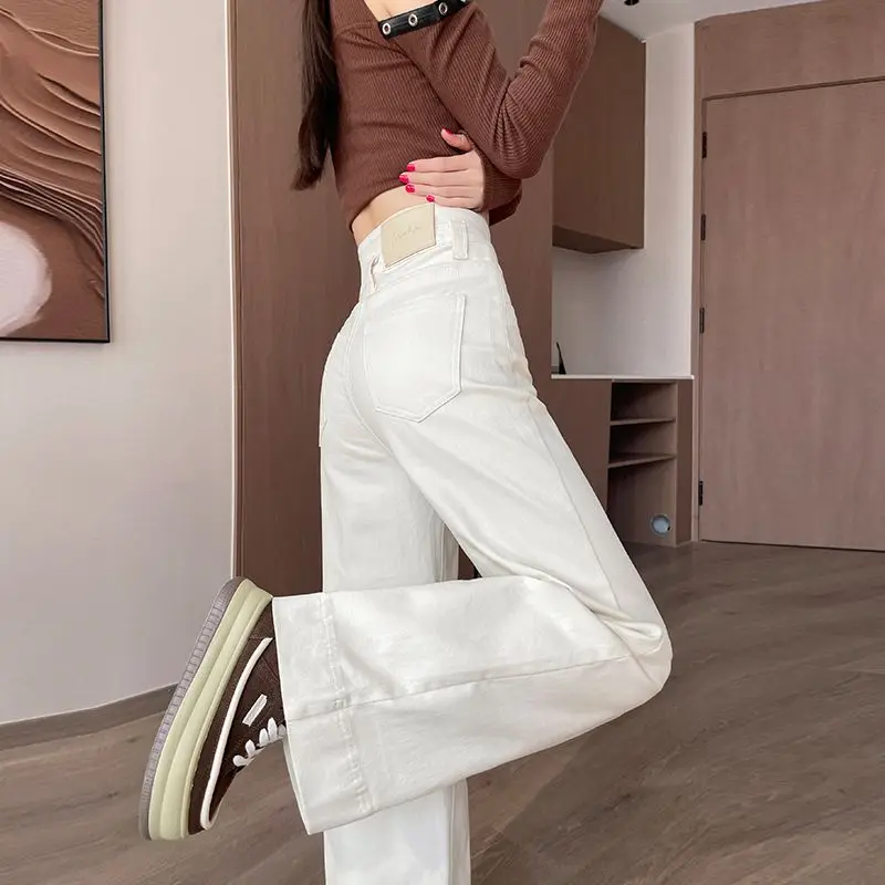 

Элегантные и стройнящие брюки в форме ананаса, женские широкие джинсы 2024 года, свободного кроя, струящиеся, длиной в пол.