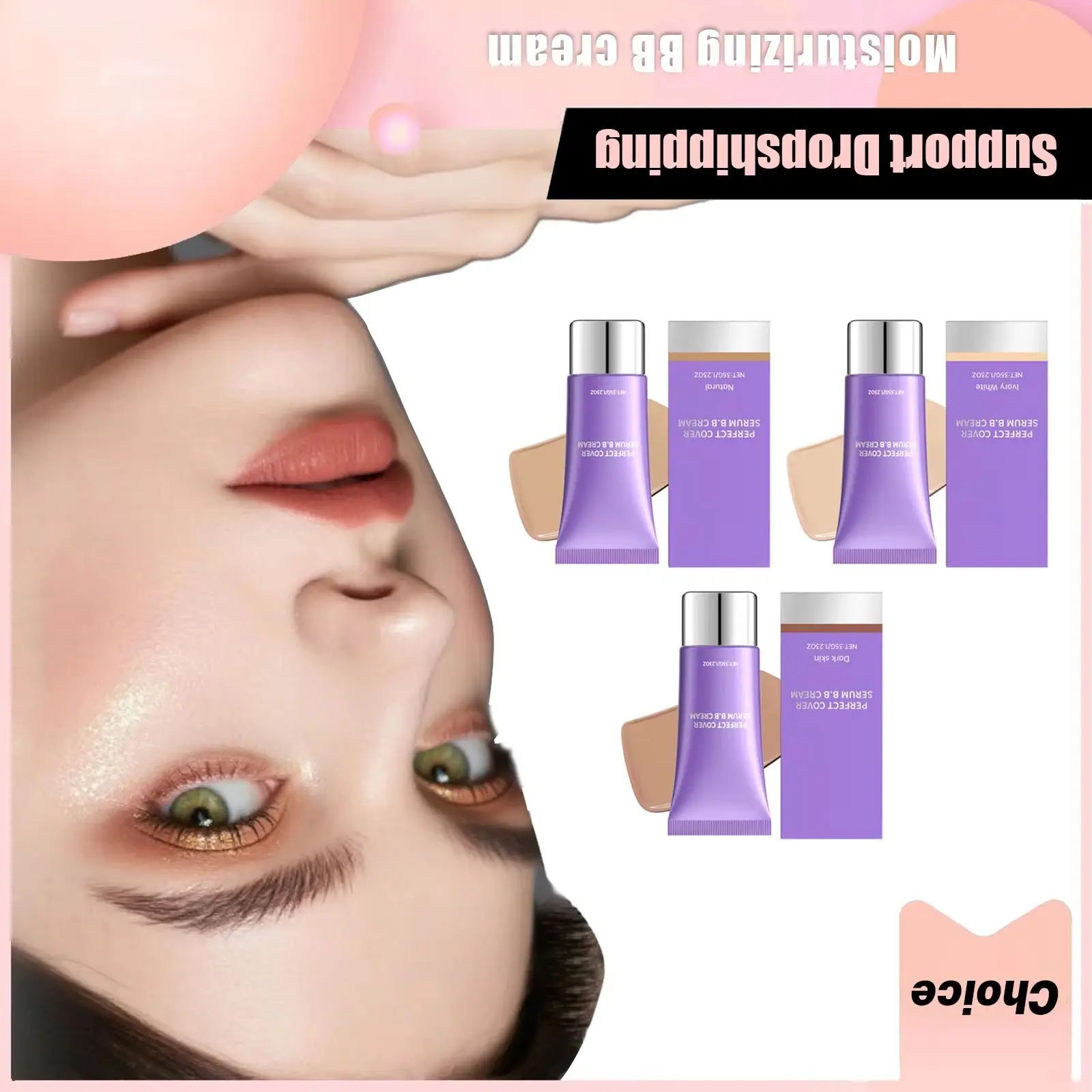 

BB Cream Foundation Perfect Cover Concealer Waterproof Hyaluronic Acid Color Correcting CC Cream Brightening Base Makeup Primer