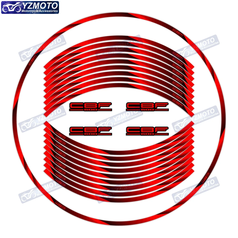 For HONDA CBF600 Motorcycle 17 Inch Front And Rear Logo Wheel Hub Sticker Decal Waterproof Reflective Decorative Rim Stickers 5