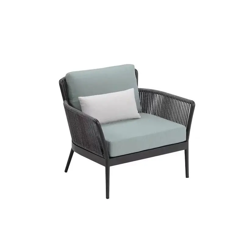

Modern aluminum frame wicker rope weaving waterproof outdoor furniture curved sofa set for garden/courtyard park living room