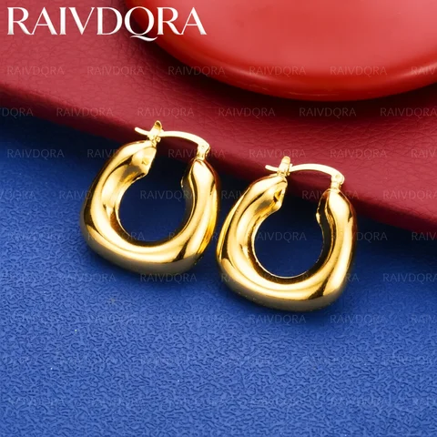 18K Gold Plated Ear Clip Earrings For Women Fashion Jewelry Classic Grace Birthday Gifts Wedding