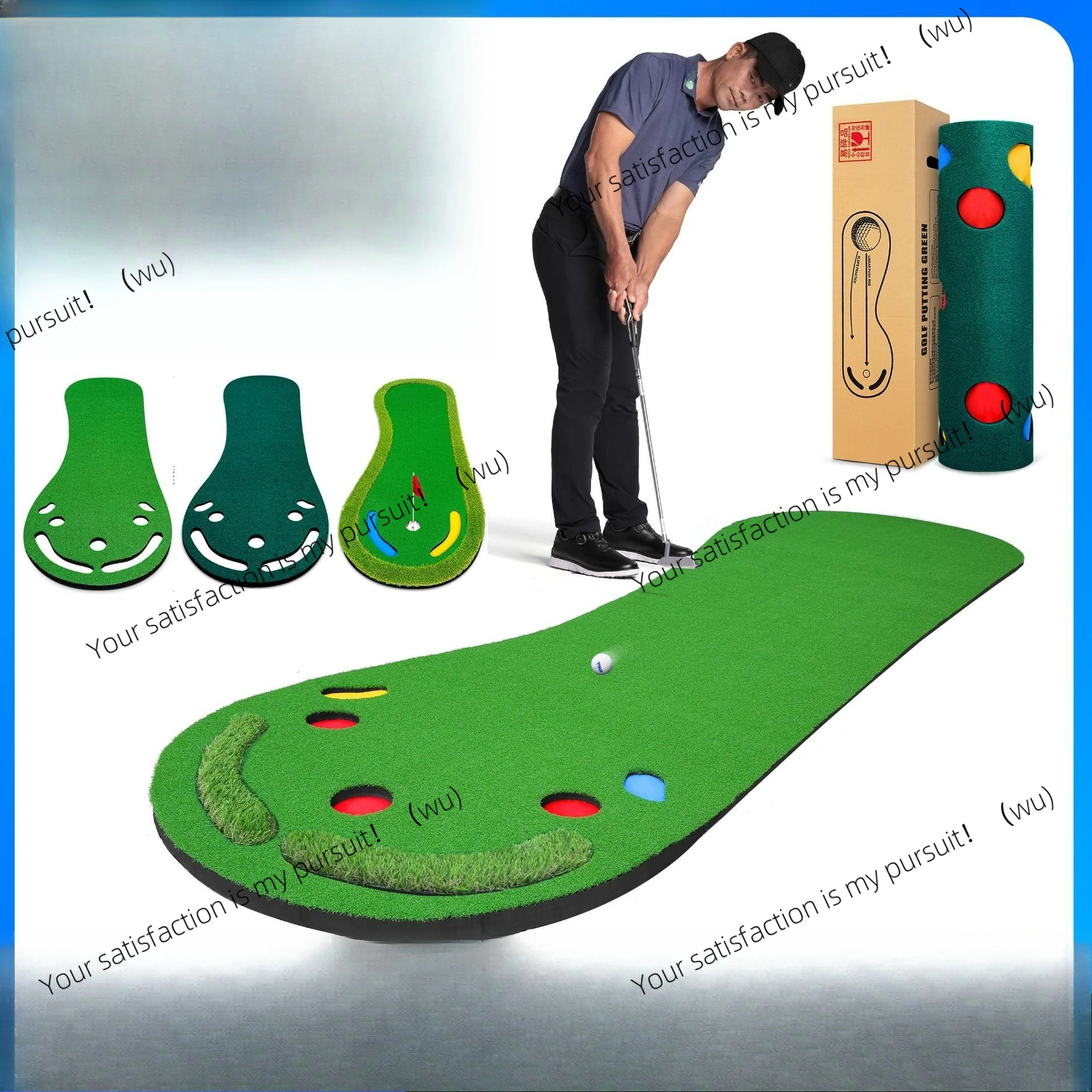 

Коробка для гольфа зеленого цвета, игровой коврик для игры в гольф в помещении, мультяшная версия маленького зеленого цвета