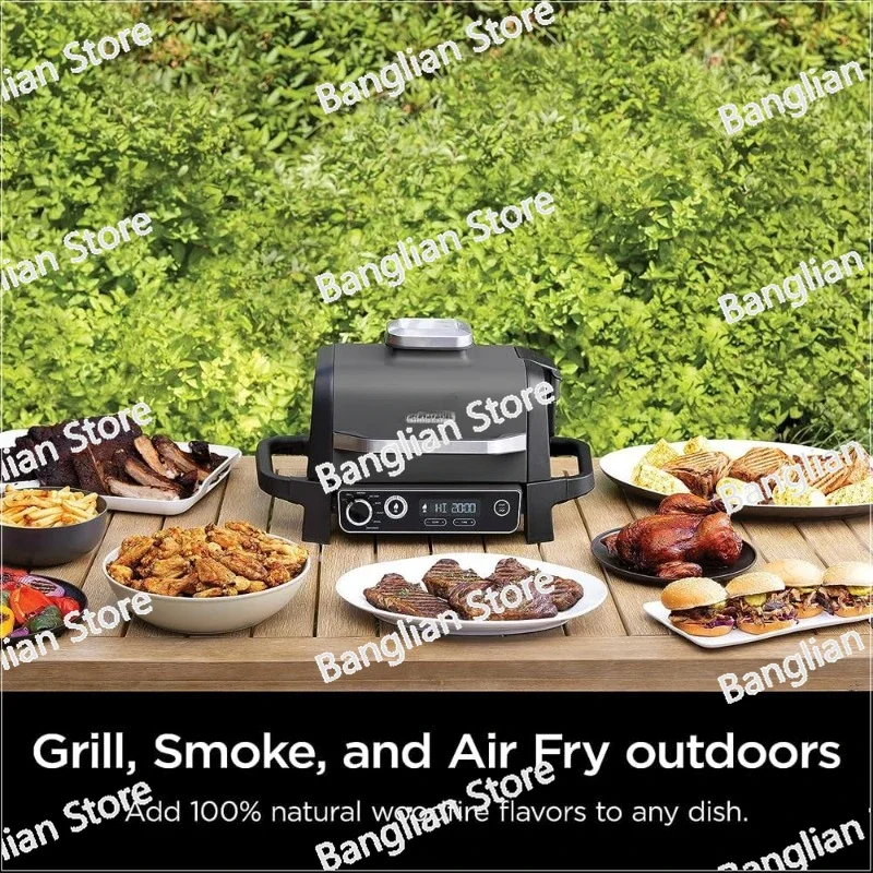 7-in-1 Grill, Smoker & Air Fryer - Portable Electric with Pellets