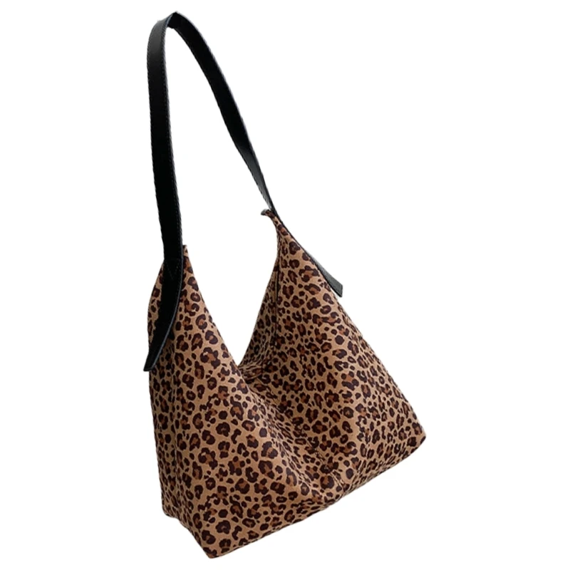 Multi Purpose Leopard Slouchy Bag Shoulder Purse Large Work Travel College Bag Organizational Pockets For Stylish Ladies