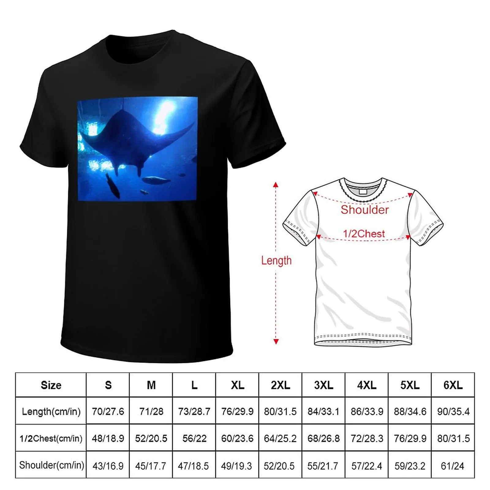 Manta Ray Underview T-Shirt Classic Print Short Sleeve Shirt