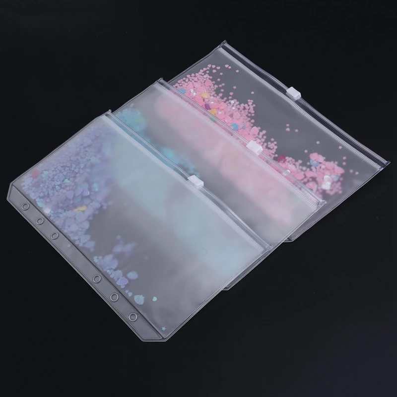 A6 Binder Cash Envelopes, PVC Budget Envelopes With Zipper Envelopes,For 6 Ring Refillable Binder Notebook Planner