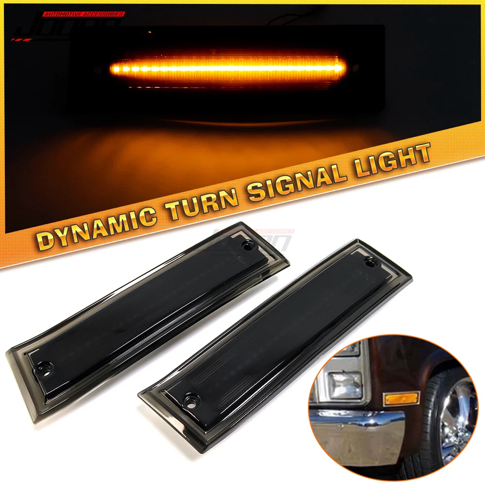 Para Chevrolet C10 C20 C30 1981-1991 marcador lateral de parachoques luz LED luces indicadoras de señal de giro accesorios exteriores de coche