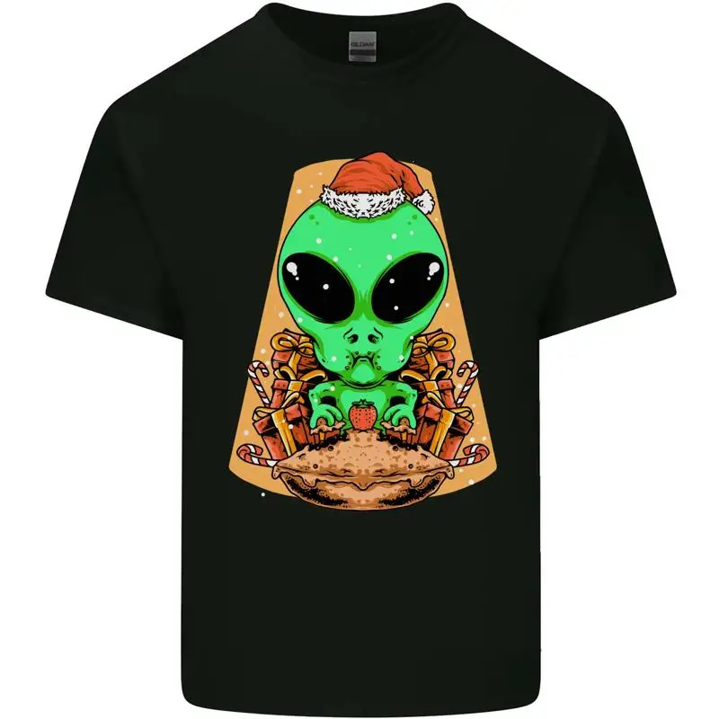

Christmas Alien UFO Santa Space Fun Shipping Mens Cotton T-Shirt