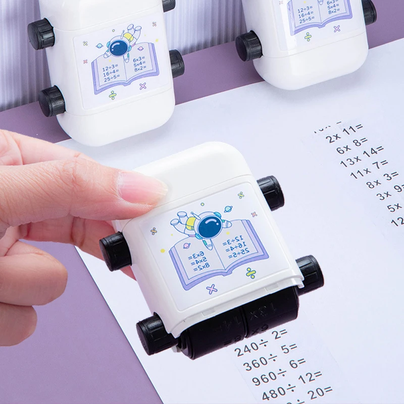 2 in 1 Math Roller Stamp Within 100 Multiplication and Division Dual Head Smart Math Practice Stamps Teaching Stamps for Kids