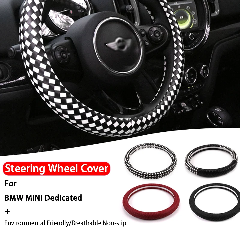 

Leather Car Steering Wheel Cover for M coope r R 56 club Country F 60 R 60 club Coupe J C W Car Styling Auto Accessories