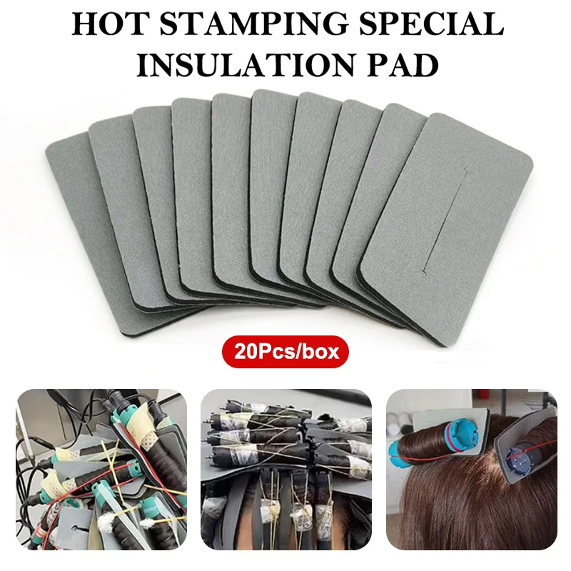 20Pcs Salon Hair Thermal Insulation Pad Salon Heat Insulation Pad for Digital Perm Foam S/M/L Sizes Thermal Protection Cushion