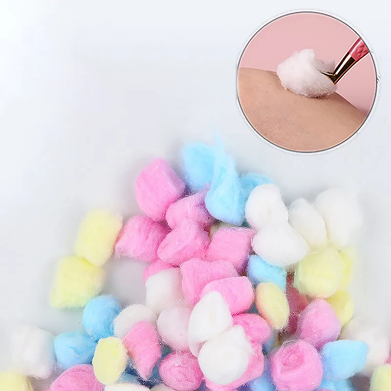 100Pcs Nail Polish Remover Cotton Wool Balls Cleaning Tool Face Make Up Nail Art Cleaner Manicure Tools