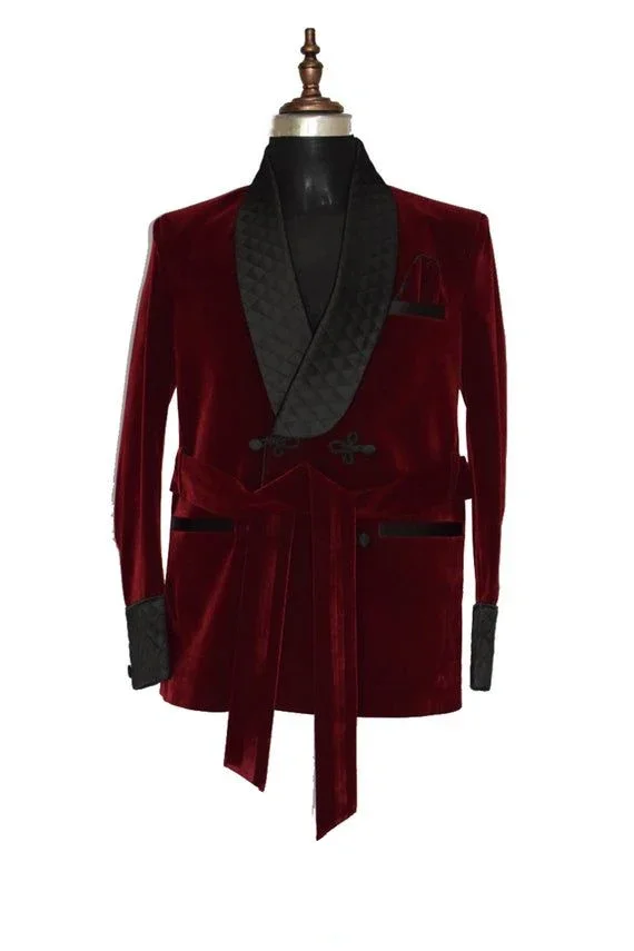 Tailor-Made Smoking Mens Suit Winter Velvet Jacket Slim Fit  Male Home Clothing Fashion Coat Costume Custom Made