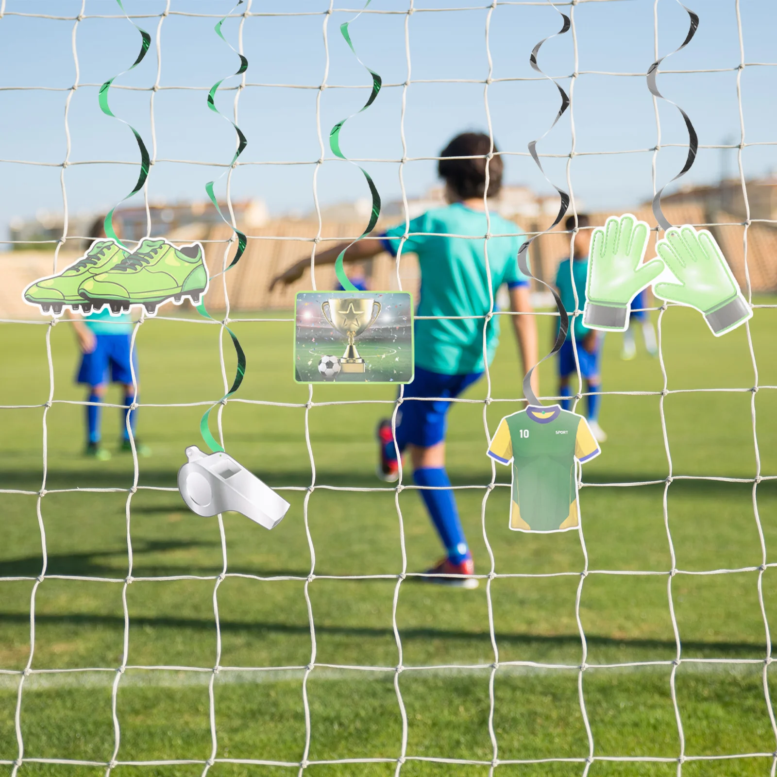 

30Pcs Football Hanging Decorations Spiral Pendants Party Layout Decor Atmosphere Accent Football Theme