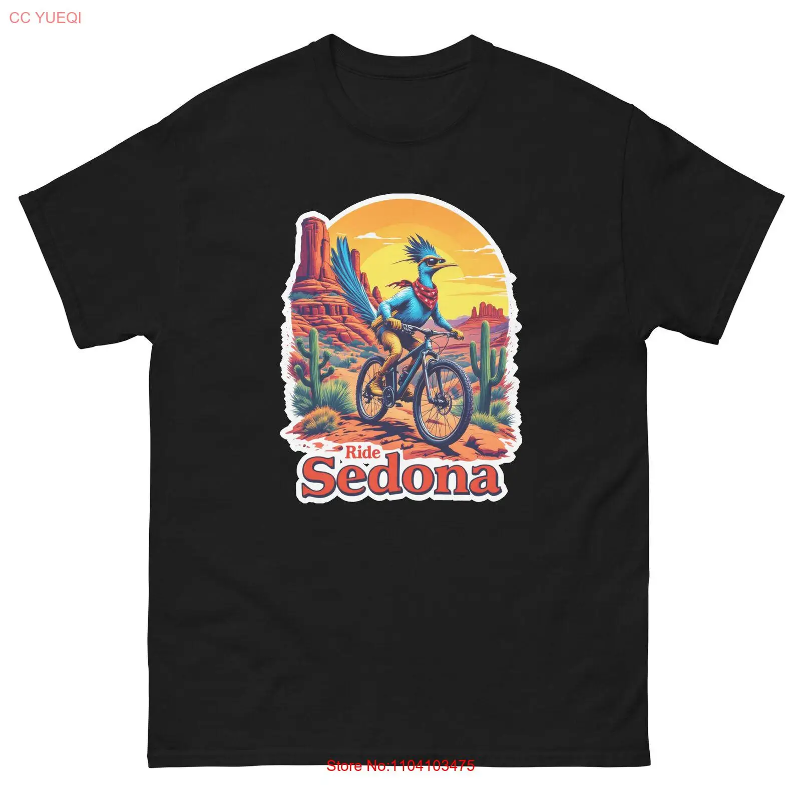 Ride Sedona Road Runner Fun USA Bike Cycling Animal T-Shirt