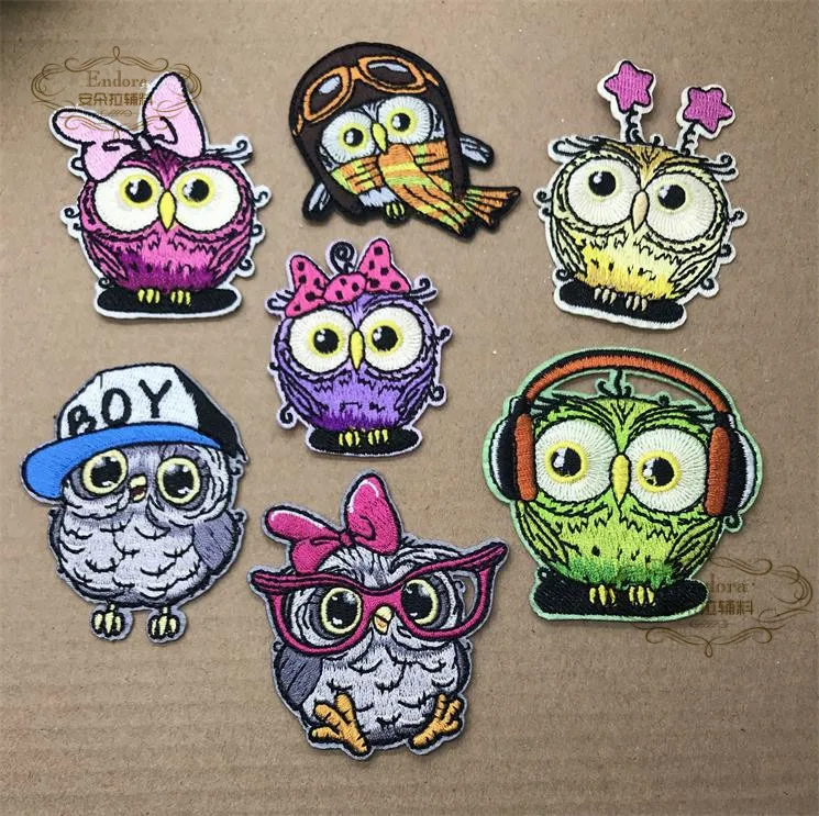 2018 New arrival 10 pcs cute bird Animal Embroidered patches iron on cartoon Motif Applique embroidery accessory diy phone decor