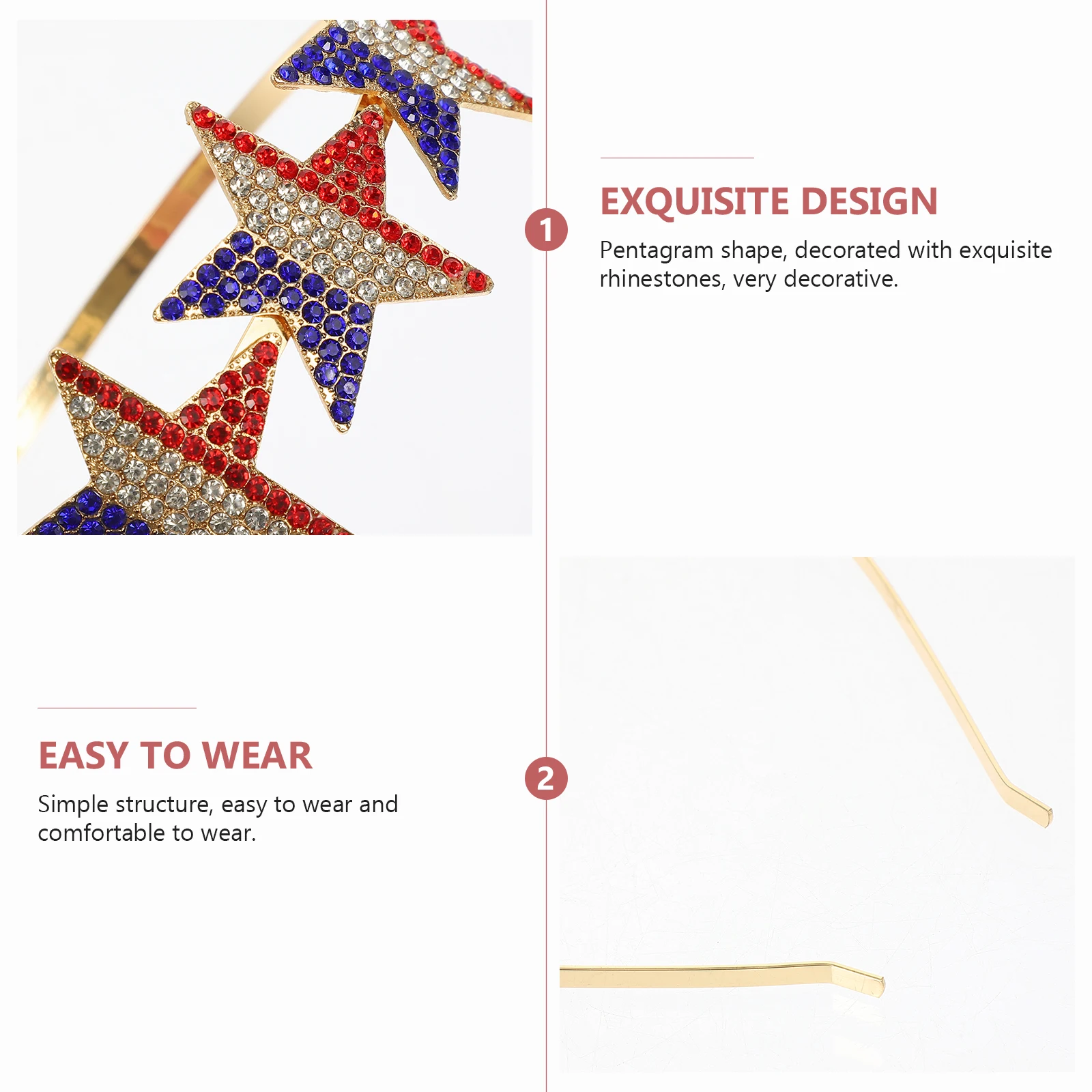 

Independence Day Headb s Women Hair Delicate Headwear Accessories Lightweight Hoop Hairb Patriotic Headpiece