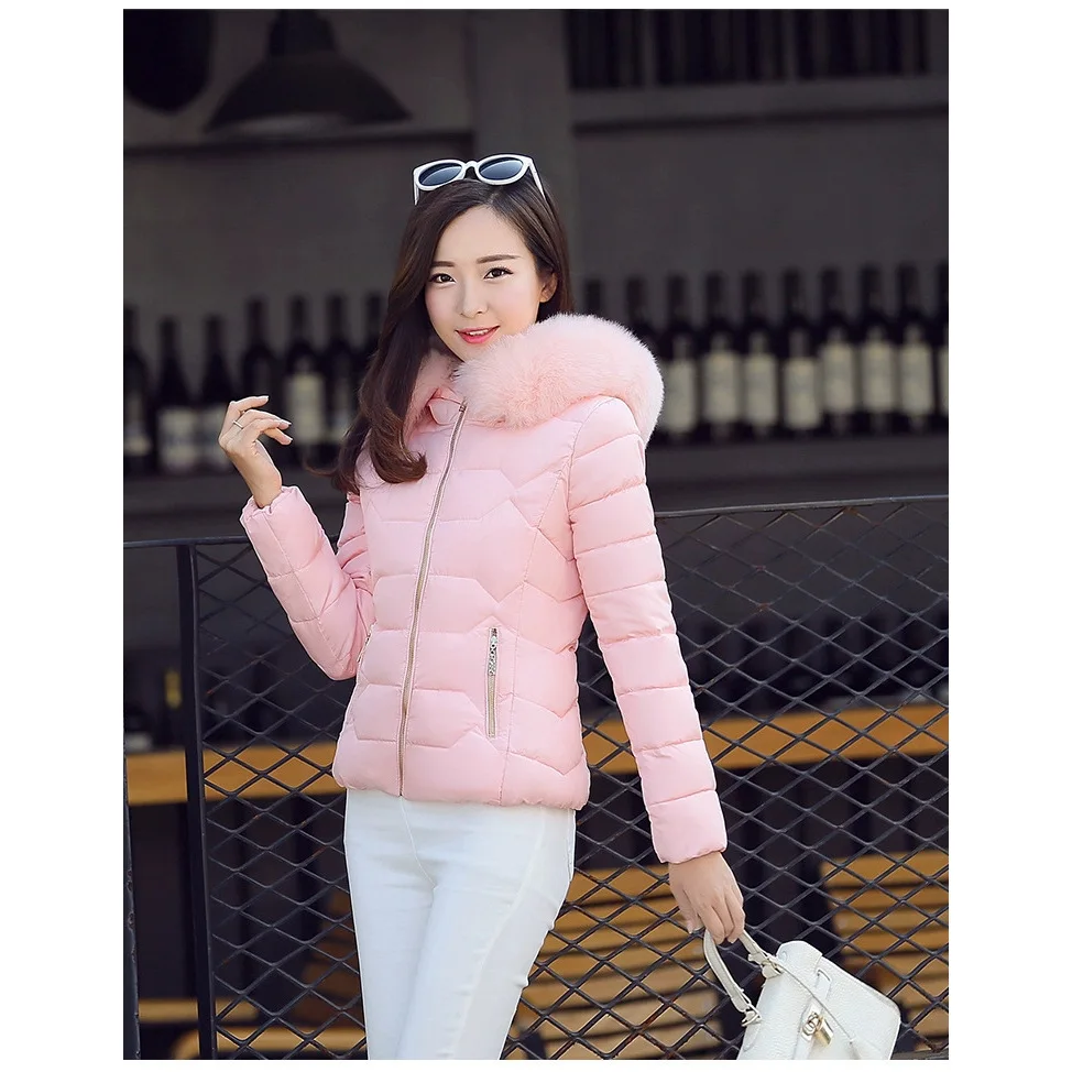 겨울 신상 솜옷 여성용 솜옷 짧은 털 칼라 솜옷 보온 솜옷