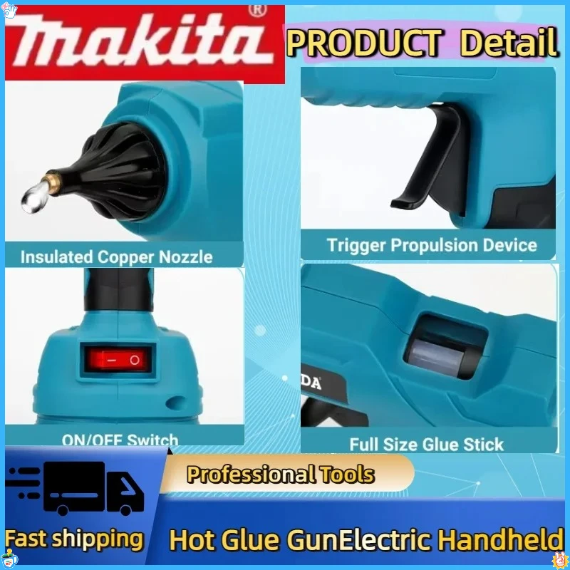 ماكيتا اللاسلكي إصلاح لتقوم بها بنفسك أداة تذوب الساخن لحام مسدس هواء ساخن الكهربائية المحمولة الغراء الساخن بندقية مكافحة تحرق فوهة لبطارية ماكيتا