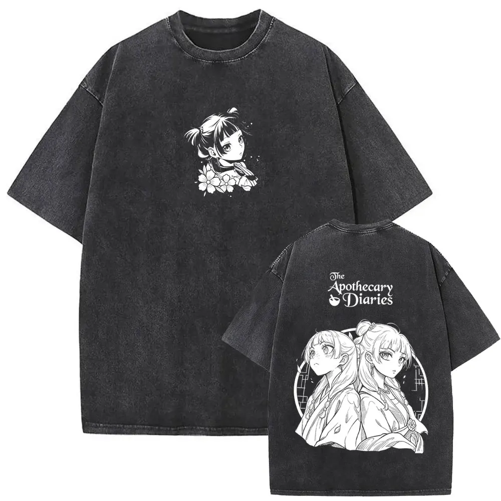 Gewaschenes Vintage Anime The Apothecary Diaries T-Shirt Kawaii Niedliche Maomao Grafik T-Shirts für Männer und Frauen Mode Cartoon Manga T-Shirts – Detail 8