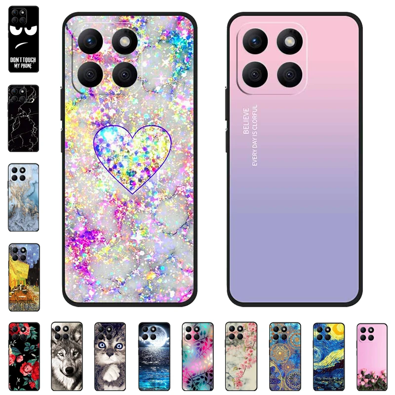 For Honor X8c Case Luxury Soft Black Silicone TPU Back Cover Case for Huawei Honor X8C x8c Shockproof Protector Capa Honor X 8c