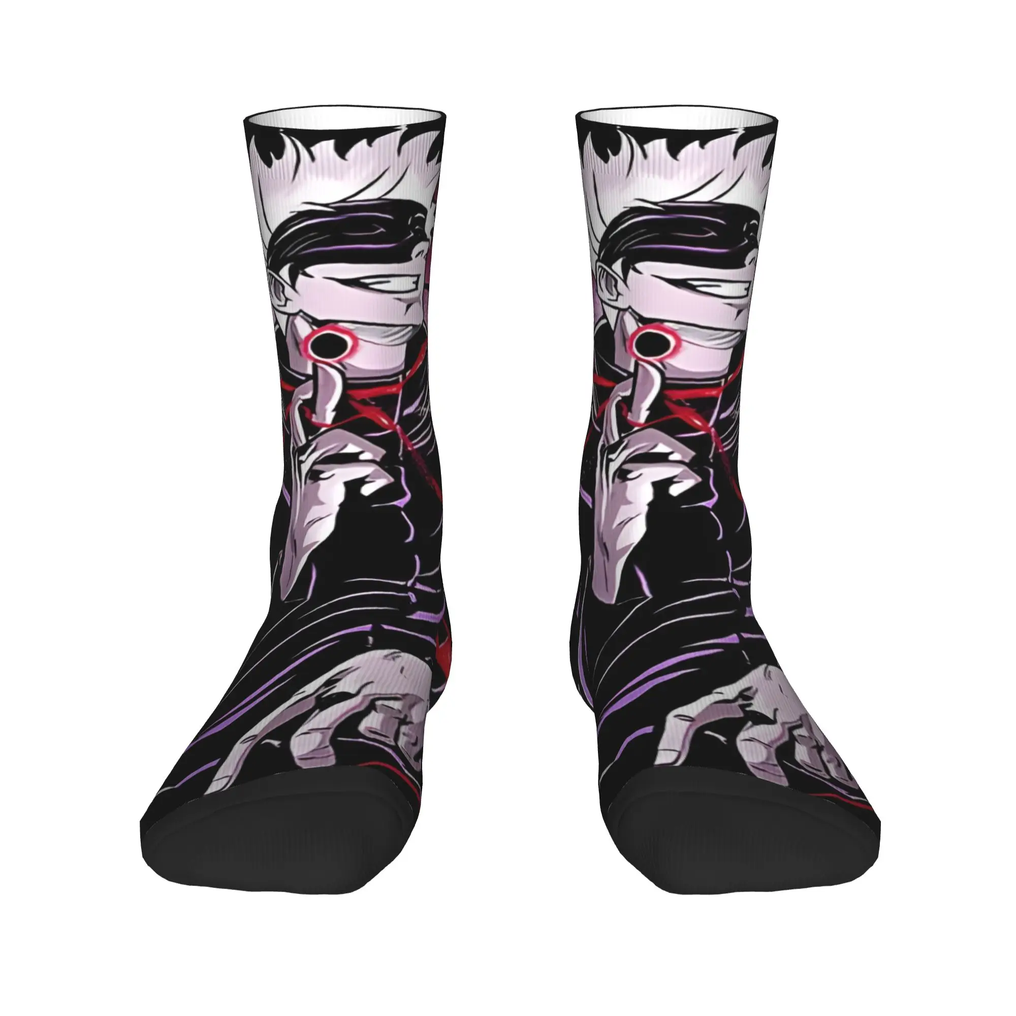 Funny Sock Bandai Jujutsu Kaisen The Strongest Gojo  Hip Hop Seamless Pattern Printed Men Crew Socks Novelty Men's Socks
