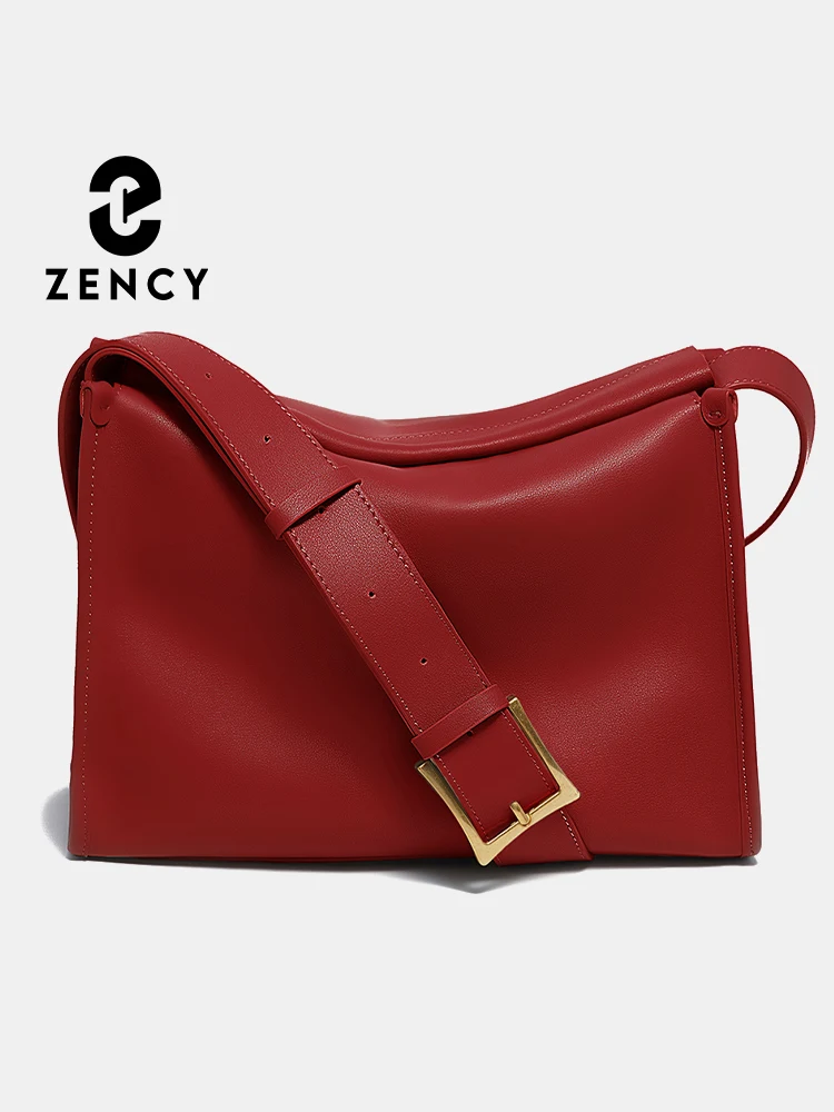 

Zency 100% Soft Genuine Leather Women Luxury Designer Handbag Messenger Bag Female Crossbody Large Capacity Preppy Bolso Mujer