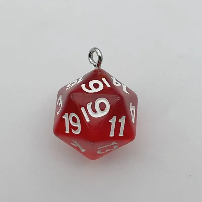 10PCS transparent resin multi-faceted digital dice sieve pendant jewelry DIY bag hanging keychain accessories image 5