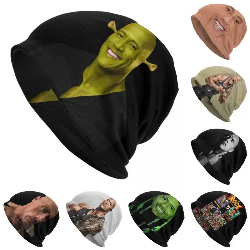 Dwayne The Shrok Johnson Beanie Cap Unisex Winter Warm Femme Knit Hat Outdoor Ski The Rock Muscle Man Skullies Beanies Hats