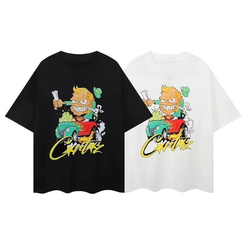 

CORTEIZ Evil Island Print T-shirt for the new summer of 2025 cotton loose casual men's and women's short-sleeved