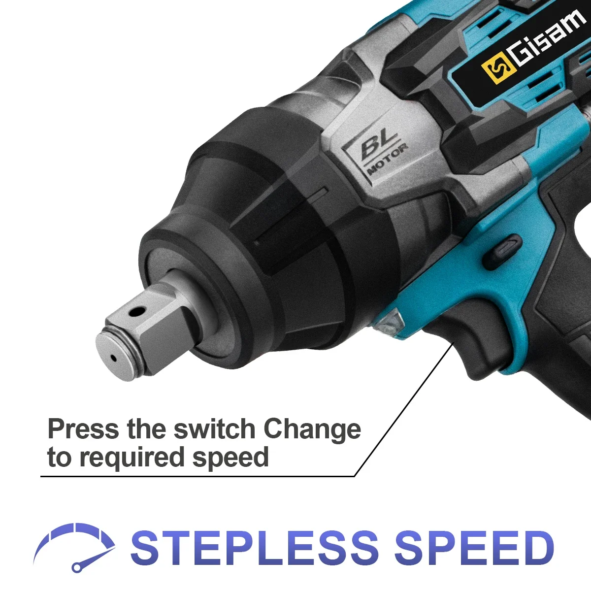 Imagem -04 - Gisam-chave Elétrica de Impacto Brushless Torque 3100n.m Chave Elétrica sem Fio Ferramentas Elétricas para Bateria Makita 18v