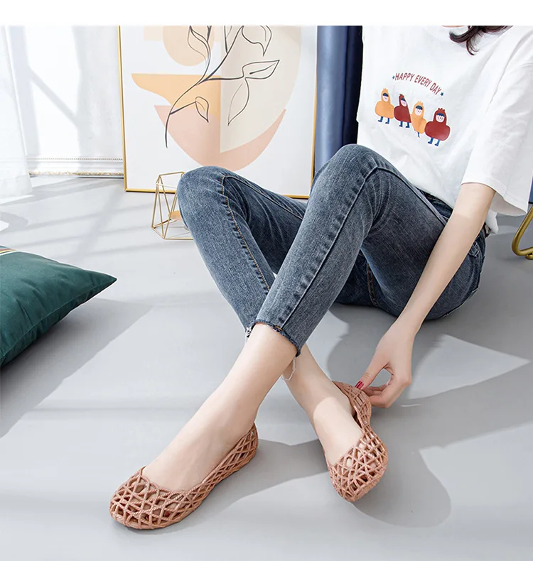 Damen-Netzgewebe-Ballerinas 2026 Sommer Markendesign Hohle Alltagssandalen Bequeme Netz-Strandschuhe – Detail 11
