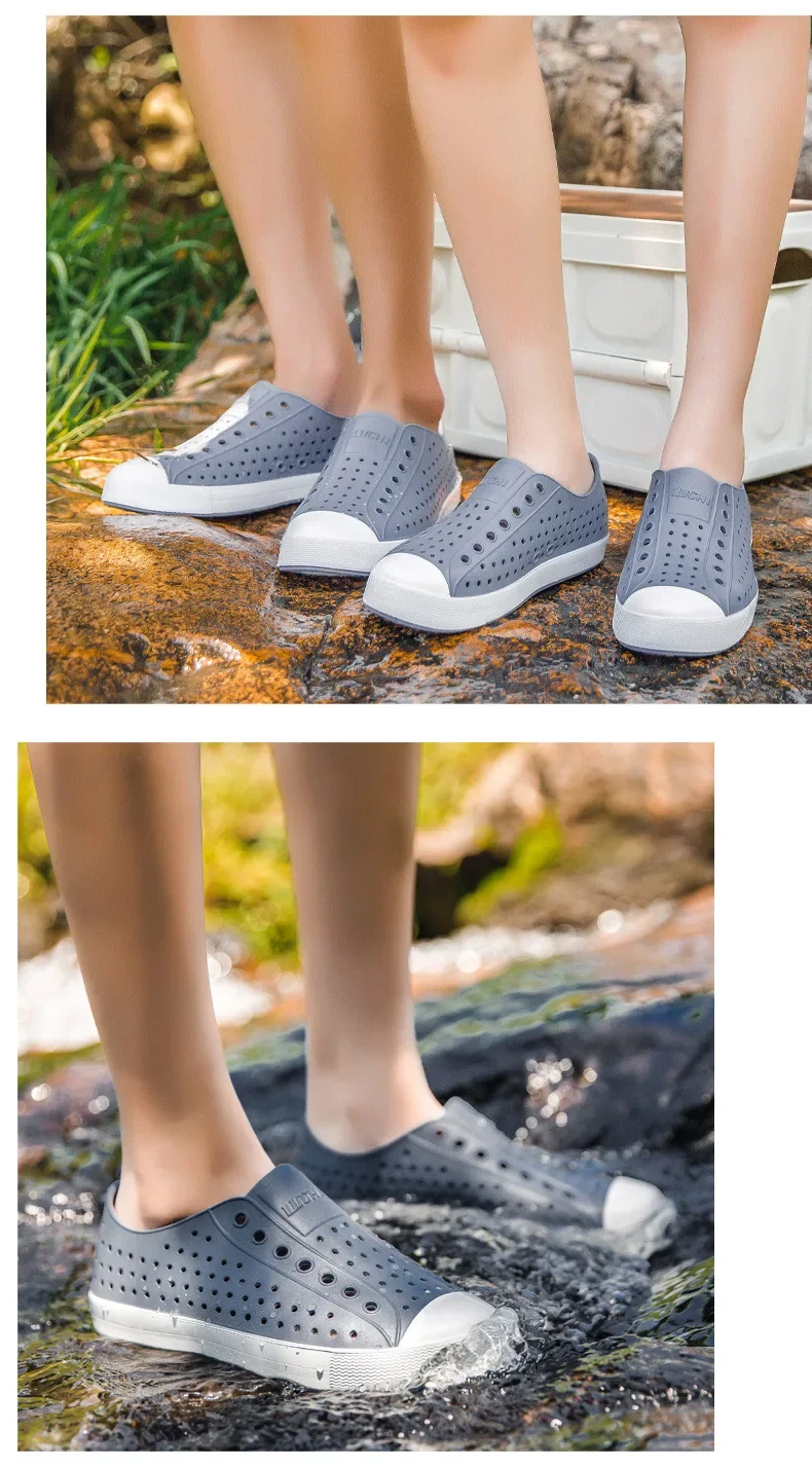 Sommer Unisex EVA Hohlschuhe Weiche Sohlen Rutschfeste Strandschuhe Herren Damen Atmungsaktive Wasserdichte Sandalen Erwachsene Casual Alltagsschuhe – Detail 11