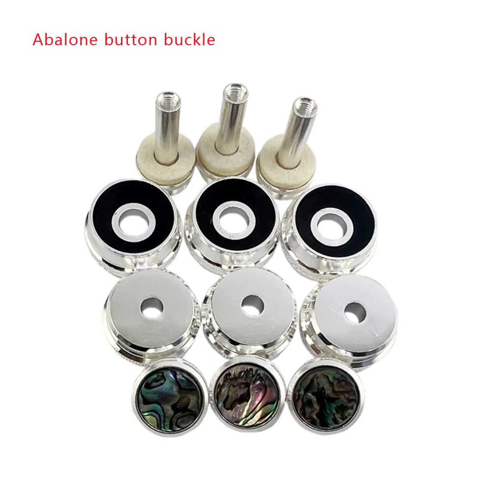 Wholesale music accessories exquisite horn piston key upper and lower covers hall button set silver plated buttons