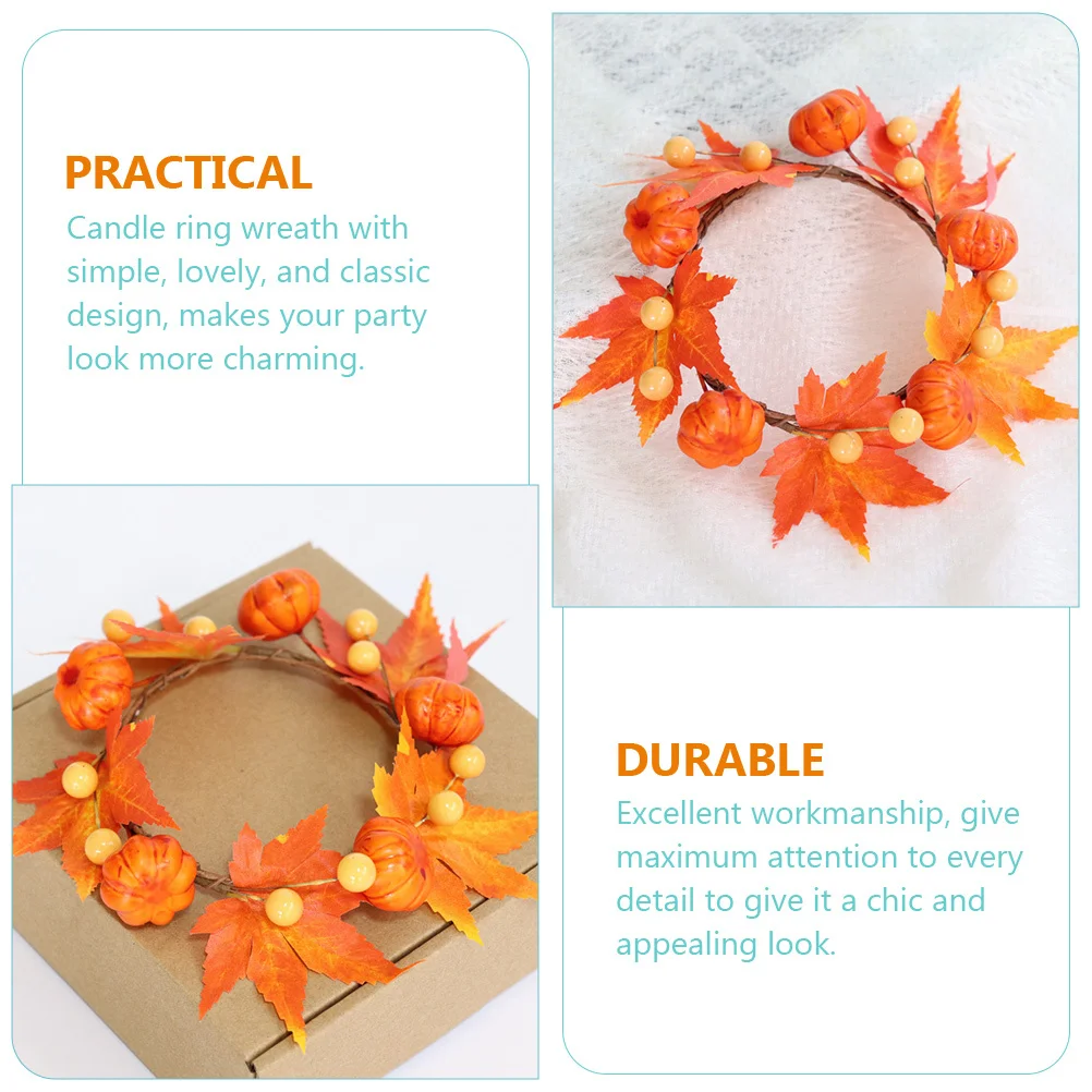 

4 Pcs Garland Ring Thanksgiving Decoration Fall Decorations Home Holiday Silk Maple Leaf